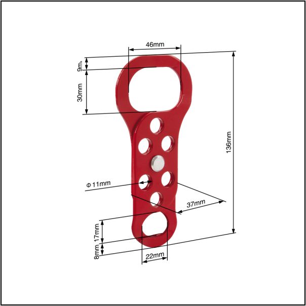 Lototo Double end Steel Lockut Hasp L429RED