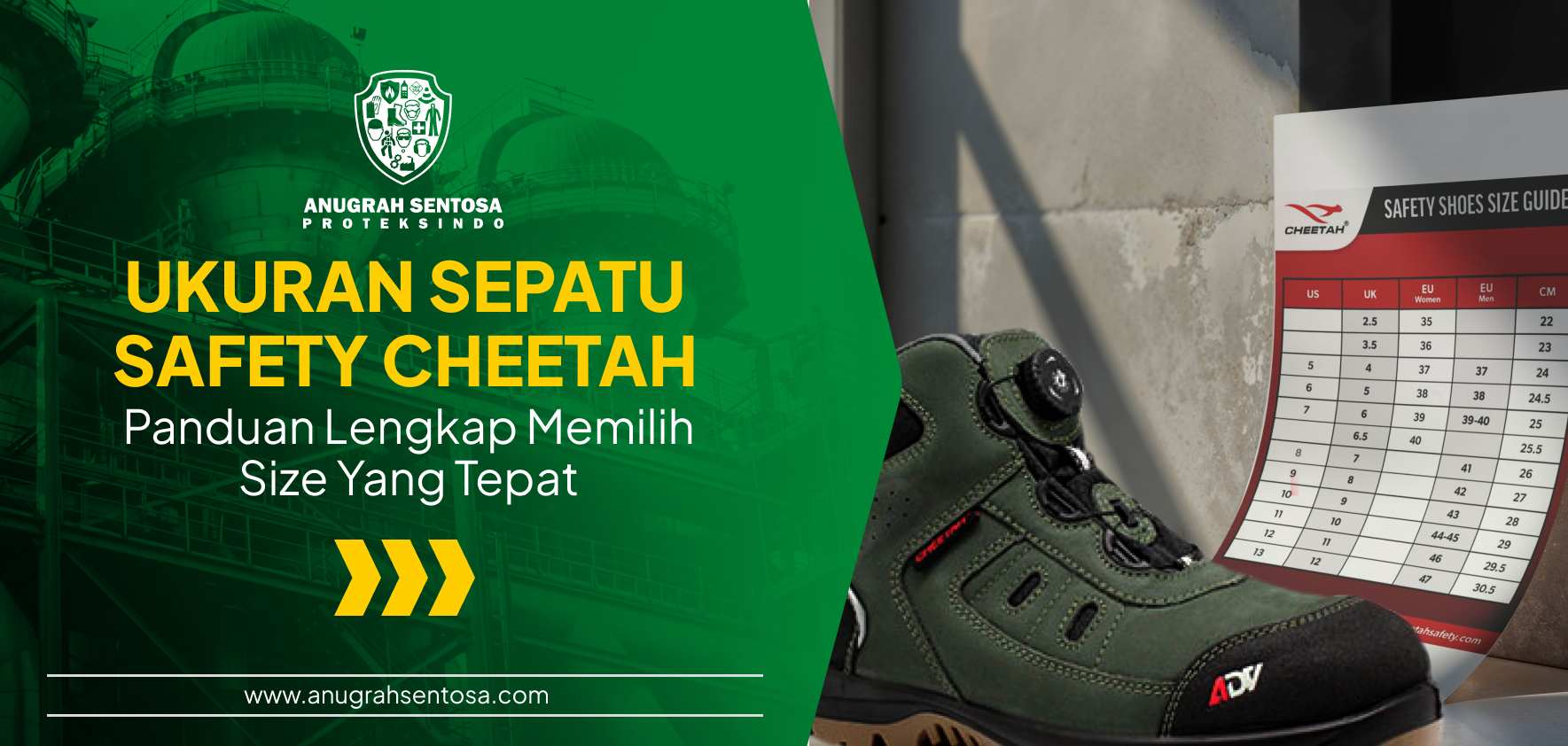 Ukuran Sepatu Safety Cheetah
