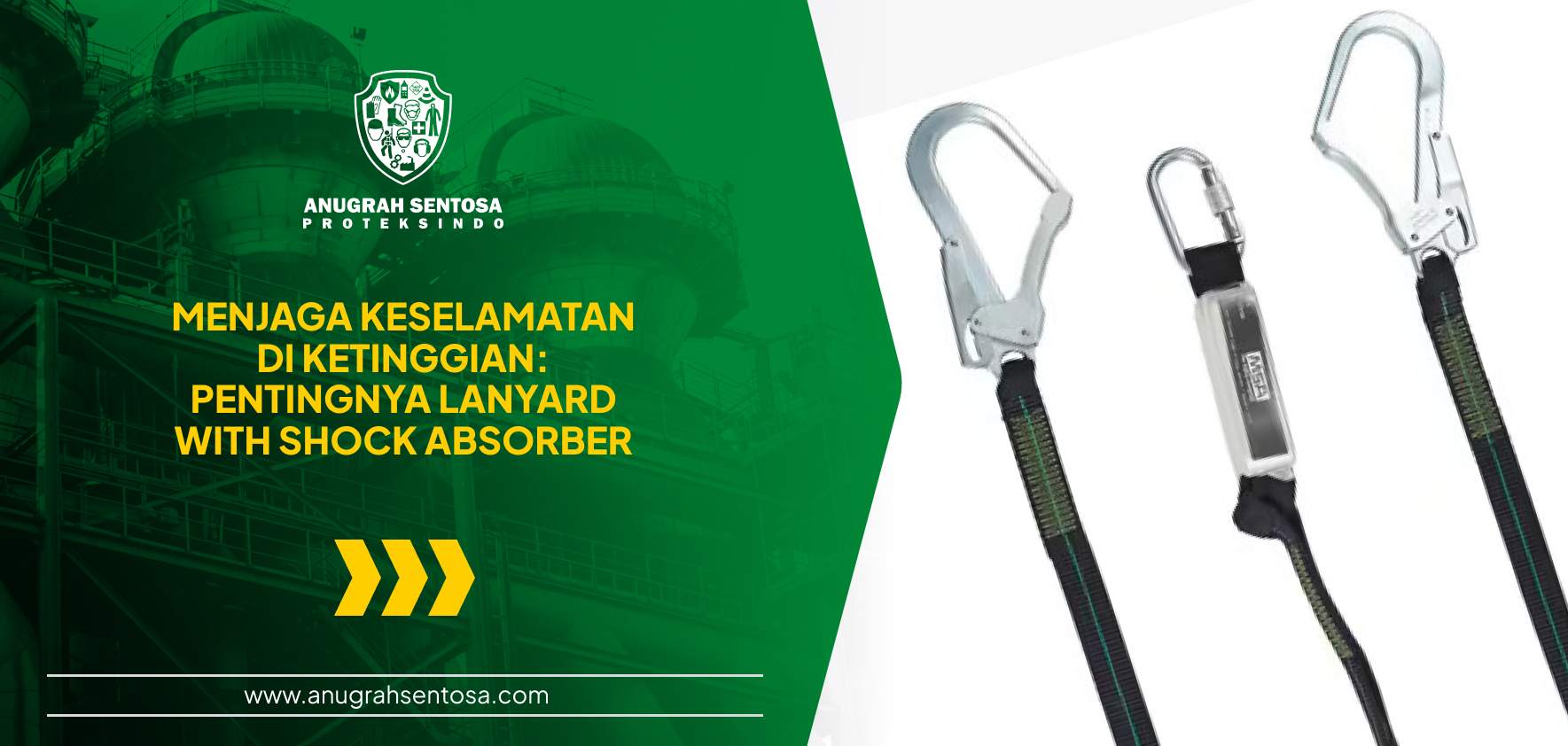 lanyard with shock absorber