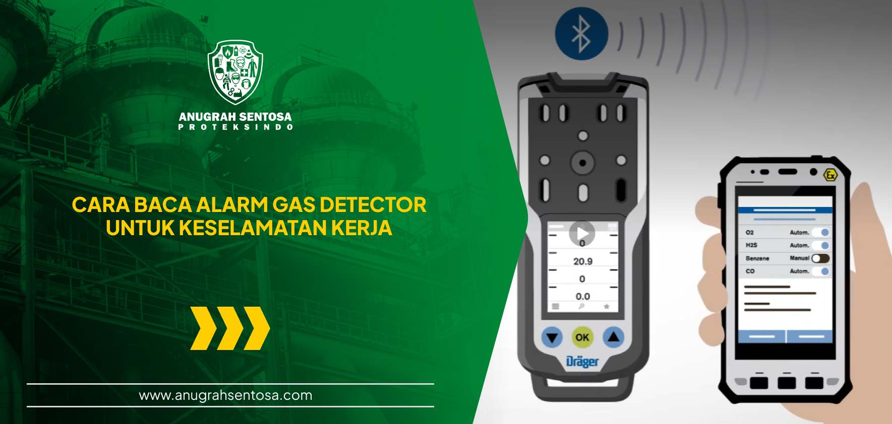 cara baca alarm gas detector