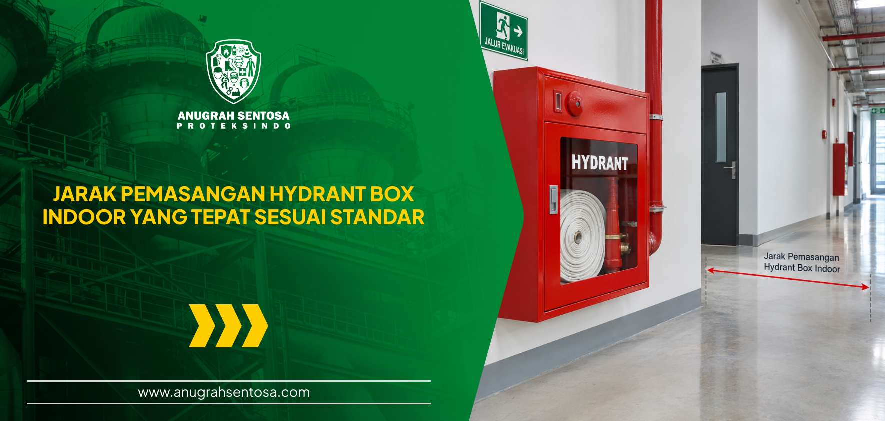 jarak pemasangan hydrant box indoor